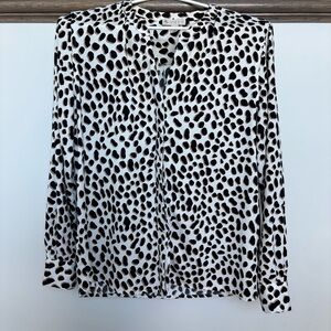 Eliane Rose - Black and White Button Down Shirt with Mandarin Collar